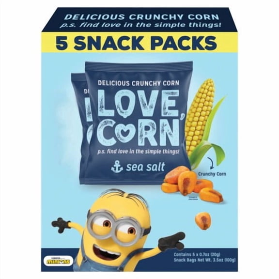 LOVE CORN Sea Salt Multipack 5 x 20g, British Import (Pack of 3)