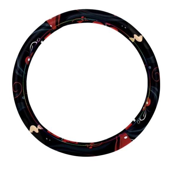 LOVE Car Wheel Cover, Steering Wheel Cover 14.5 Inch, Printing PVC Leather Auto Accessories