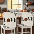 thumbnail image 1 of LOVE Chair Covers Set of 4 Thanksgiving Orange Plaid Pumpkin Leaves Linen Texture Chair Back Covers Stretch Removable Washable Slipcovers Protector for Dining Room Kitchen Party Decor, 1 of 5