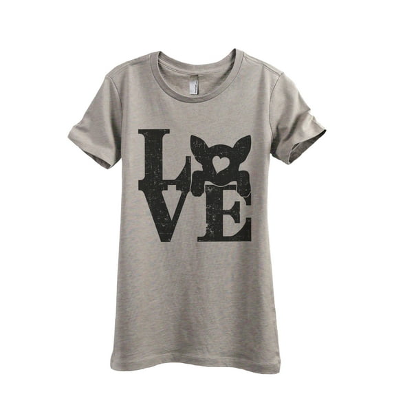 LOVE Chihuahua Dog Women's Fashion Relaxed T-Shirt Tee Heather Tan Small