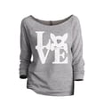 thumbnail image 1 of LOVE Chihuahua Dog Women's Fashion Slouchy 3/4 Sleeves Raglan Lightweight Sweatshirt Sport Grey 2X-Large, 1 of 3