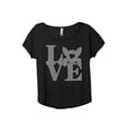 thumbnail image 1 of LOVE Chihuahua Dog Women's Fashion Slouchy Dolman T-Shirt Tee Heather Black Medium, 1 of 3