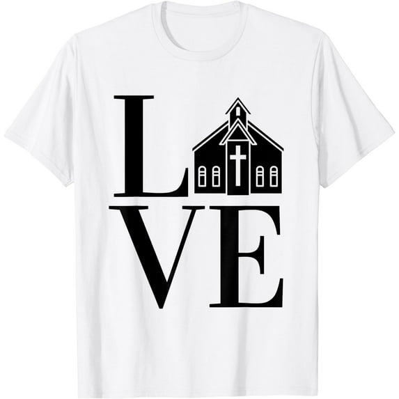 LOVE Church Christianity T-Shirt White Small