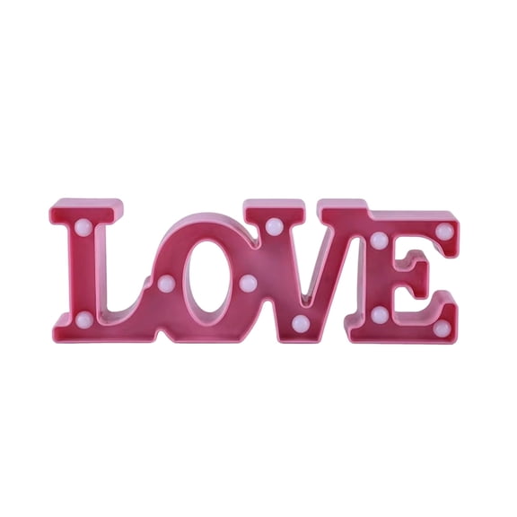 "LOVE" Conjoined LED Letter Lights Valentine's Day Decorations, Romantic Table Ornament Decor for Date Nights & Candlelit Dinner Gatherings