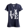 thumbnail image 1 of LOVE Corgi Dog Women's Fashion Relaxed T-Shirt Tee Heather Navy Small, 1 of 3