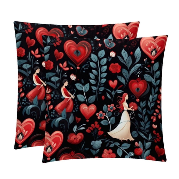 LOVE Covers Inserts with Unique Patterns - Set of 2 Chair Pillow Covers, Available in 16x16, 18x18, 20x20 Inches for Any Occasion