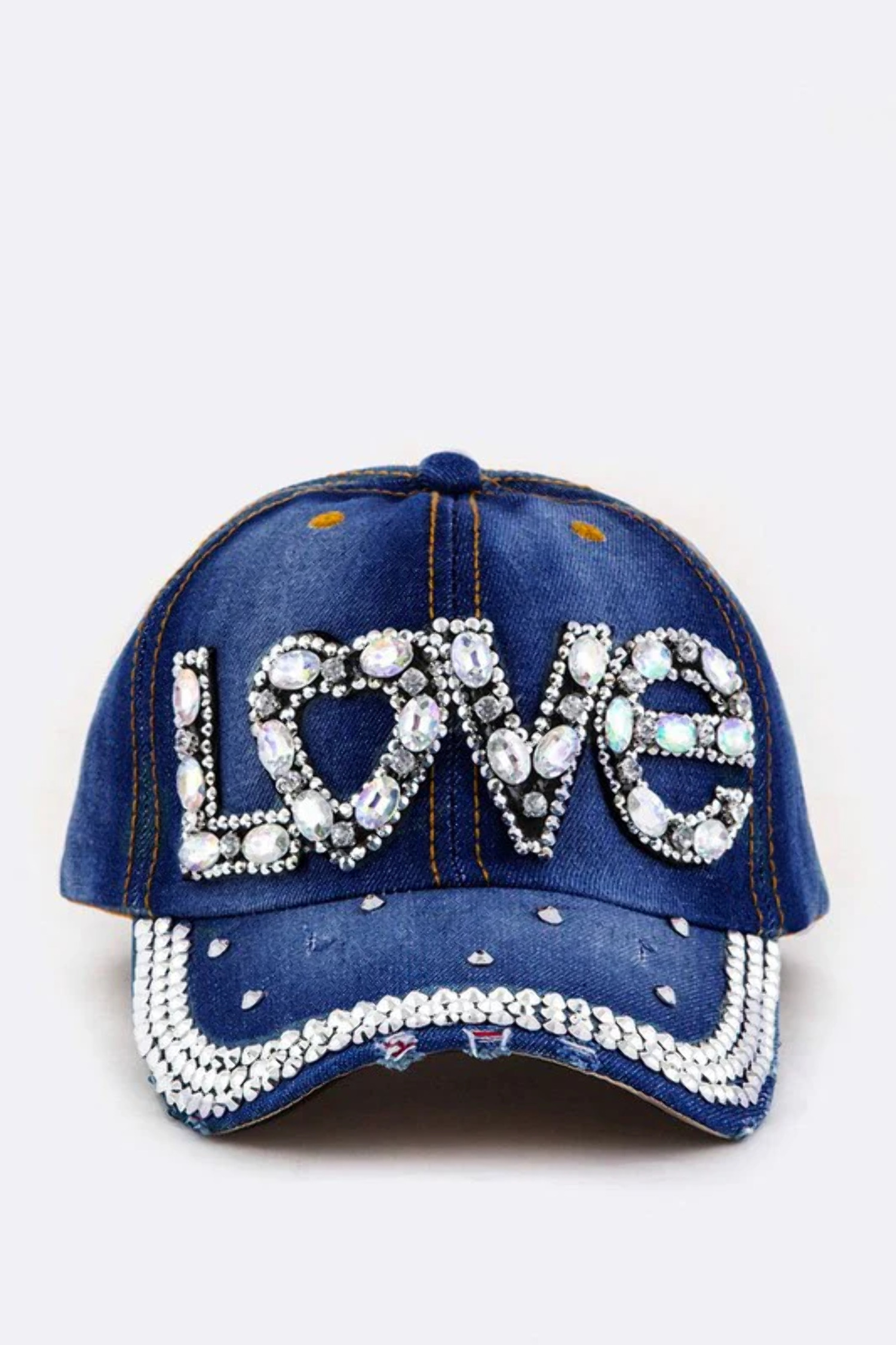 LOVE Crystal Embelished Denim Cap - Walmart.com display picture 3