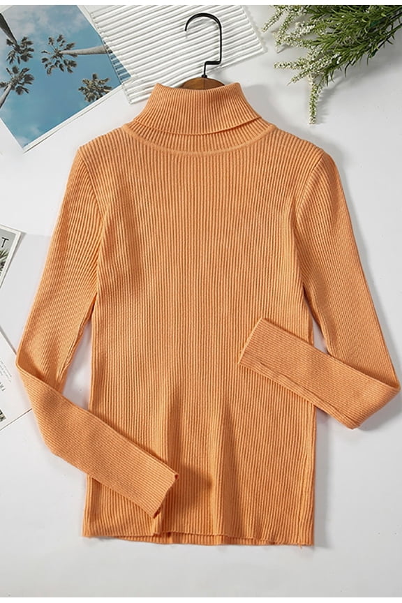 LOVE DOCK Women Turtleneck Sweaters Casual Soft YAMXUN Pullovers Elastic Jumpers Knit Slim Basic Sweater For Women Winter 2022