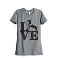 thumbnail image 1 of LOVE Dachshund Dog Women's Fashion Relaxed T-Shirt Tee Heather Grey Large, 1 of 5