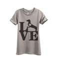 thumbnail image 1 of LOVE Dachshund Dog Women's Fashion Relaxed T-Shirt Tee Heather Tan Small, 1 of 4
