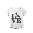 thumbnail image 1 of LOVE Dachshund Dog Women's Fashion Slouchy Dolman T-Shirt Tee Heather White Large, 1 of 4
