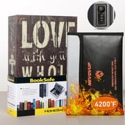 LOVE Dictionary Diversion Book Safe With Combination Lock and 4200F Fireproof Cash Bag - Hidden Money Box