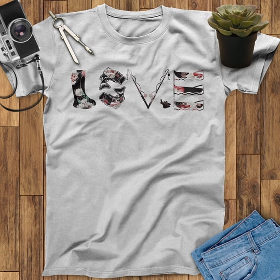 LOVE Fishing Shirt, Fishing Gift, Fisher Gift, Father's Day Gift, Mothers Day Gift