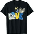 thumbnail image 1 of LOVE Gnomes Blue Yellow Ribbon Down Syndrome Awareness T-Shirt, 1 of 3