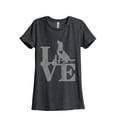 thumbnail image 1 of LOVE Golden Retriever Dog Women's Fashion Relaxed T-Shirt Tee Charcoal Grey Medium, 1 of 3