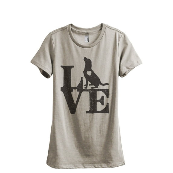 LOVE Golden Retriever Dog Women's Fashion Relaxed T-Shirt Tee Heather Tan Large