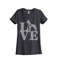 thumbnail image 1 of LOVE Great Dane Dog Women's Fashion Relaxed T-Shirt Tee Charcoal Grey X-Large, 1 of 5