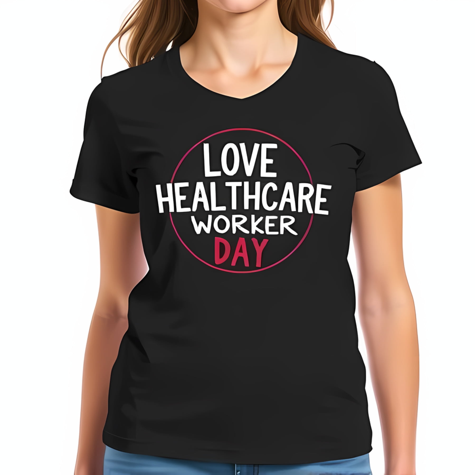SAASHI Men's Black Solid V-neck Nursing Workwear T-shirt for Work Day