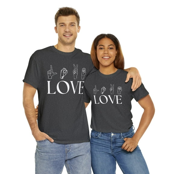LOVE Hand Shirt-Gift for Husband Wife Couple Unisex Heavy Cotton
