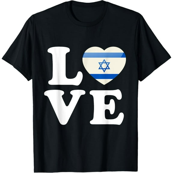 LOVE Heart Proud Star of David Jewish Hebrew Israel Pride T-Shirt