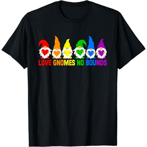 LOVE LGBT Rainbow Gnomes LGBTQ Couple Squad Gay Lesbian T-Shirt