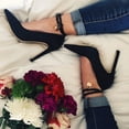 thumbnail image 1 of LOVE-LOCK Ankle Wrap Heels, Black, 6, 1 of 5