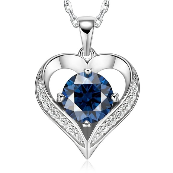 LOVE&LOVE Moissanite Pendant Necklace for Women 1CT/2CT D Color VVS1 Simulated Diamond Heart Necklace Sterling Silver Gifts for Her