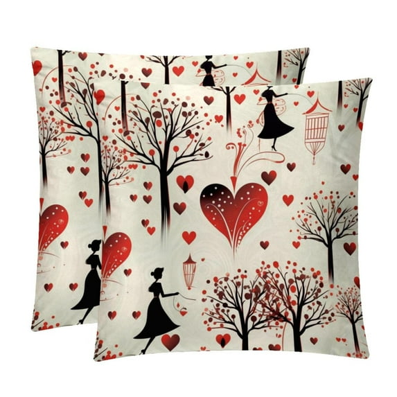 LOVE Luxurious Velvet Throw Pillow Inserts with Unique Patterns - Set of 2 Chair Pillow Covers - Available in 16x16, 18x18, 20x20 Inches for All Occasions