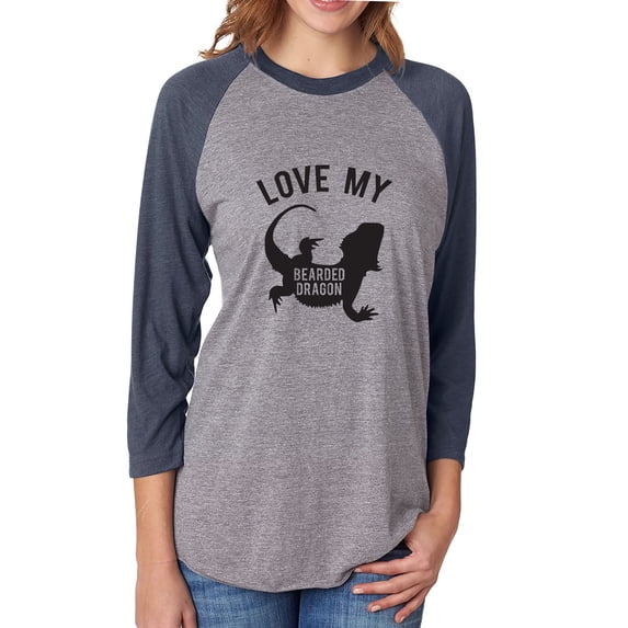 LOVE MY BEARDED DRAGON Unisex 3/4 Sleeve Baseball Raglan Tee