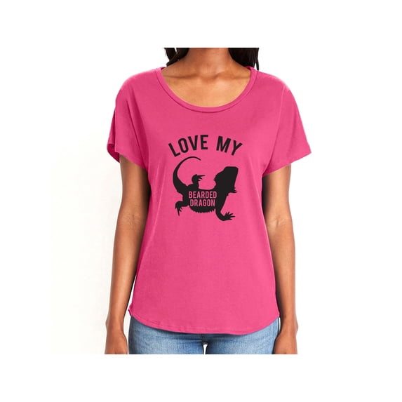 LOVE MY BEARDED DRAGON Womens Dolman Tee