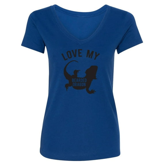 LOVE MY BEARDED DRAGON Womens V-Neck T-Shirt