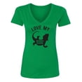 thumbnail image 1 of LOVE MY BEARDED DRAGON Womens V-Neck T-Shirt, 1 of 2
