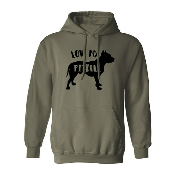 LOVE MY PITBULL Adult Hooded Sweatshirt