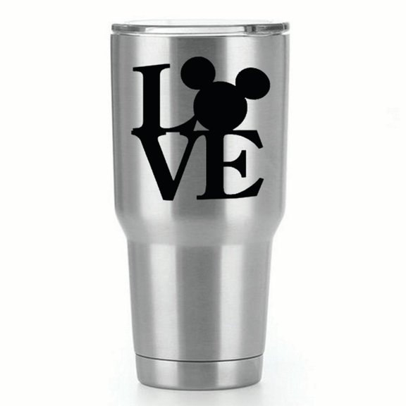 LOVE Mickey Mouse |Single Yeti Decal | 3-Inch Black Vinyl Decal