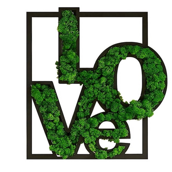 LOVE Moss Letter Metal Wall Art