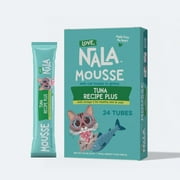 LOVE, NALA - Digestive Health - Chicken Plus Prebiotic Mousse - Wet Food Cat Puree - Lickable Cat Squeeze Up Treat, Topper - Grain Free, Fiber, Minerals, Vitamins - 24 Pack 15.2 oz.