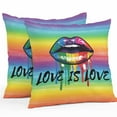 thumbnail image 1 of LOVE IS Outdoor Pillow Covers Pack of 2 LOVE Colored Lips Rainbow Gradient Waterproof Throw Pillow Covers Decorative Cushion Cases for Patio Garden Tent Balcony Couch 24x24 inch, 1 of 8