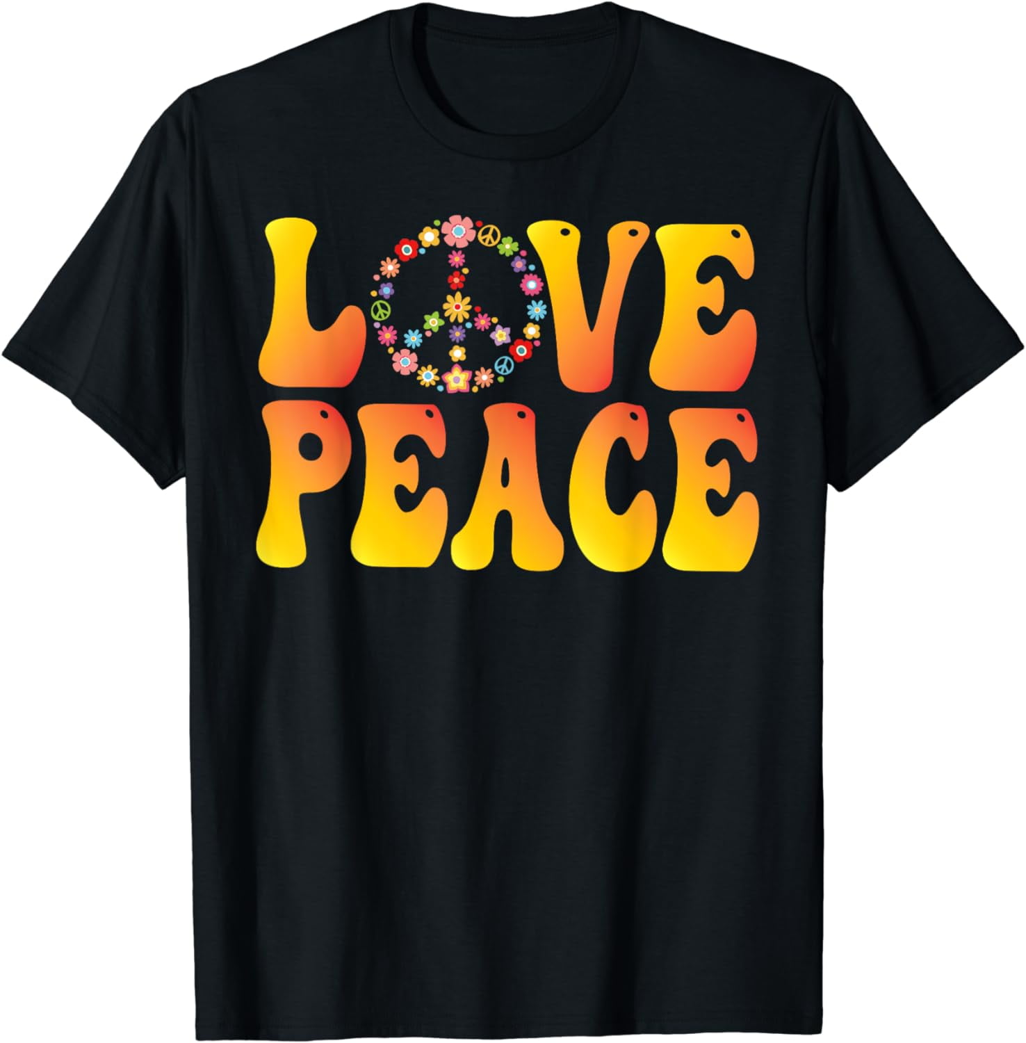 LOVE PEACE FREEDOM 60s 70s Tie Dye Vintage Hippie Costume T-Shirt ...