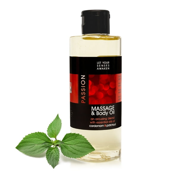LOVE PLAY Passion Massage Oil for Couples, Blend with Essential Oils, Hydrating, 6.76oz