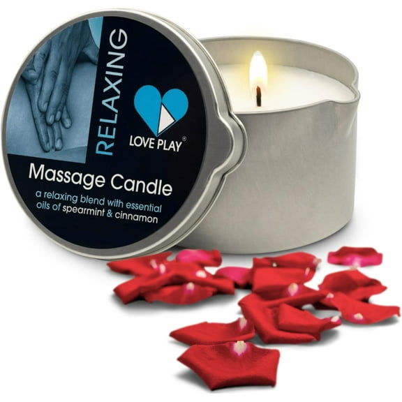 LOVE PLAY Relaxing Massage Oil Candle, Natural & Vegan, 6.76oz