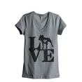 thumbnail image 1 of LOVE Pit Bull Dog Women's Fashion Relaxed V-Neck T-Shirt Tee Heather Grey 2X-Large, 1 of 5
