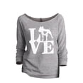 thumbnail image 1 of LOVE Pit Bull Dog Women's Fashion Slouchy 3/4 Sleeves Raglan Sweatshirt Sport Grey Small, 1 of 3