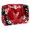 thumbnail image 1 of LOVE Printed Design Waterproof PVC Cosmetic Travel Bag Makeup Pouch Small Leather Pouch Makeup Organizer Drawers Storage Lightweight Large Capacity for Ladies Girls Out and about, 1 of 6