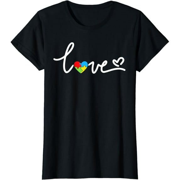 LOVE Puzzle Pieces Heart Autism Awareness Gifts T-Shirt