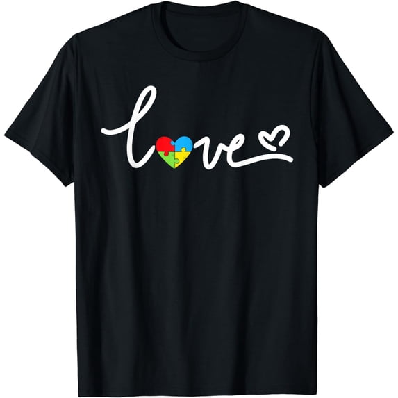 LOVE Puzzle Pieces Heart Autism Awareness Gifts T-Shirt