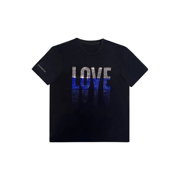 LOVE Rhinestoned T-Shirt - Black