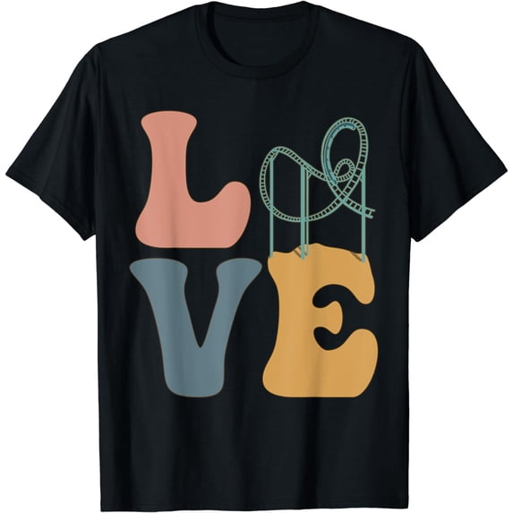 LOVE Roller Coaster Amusement Park T-Shirt