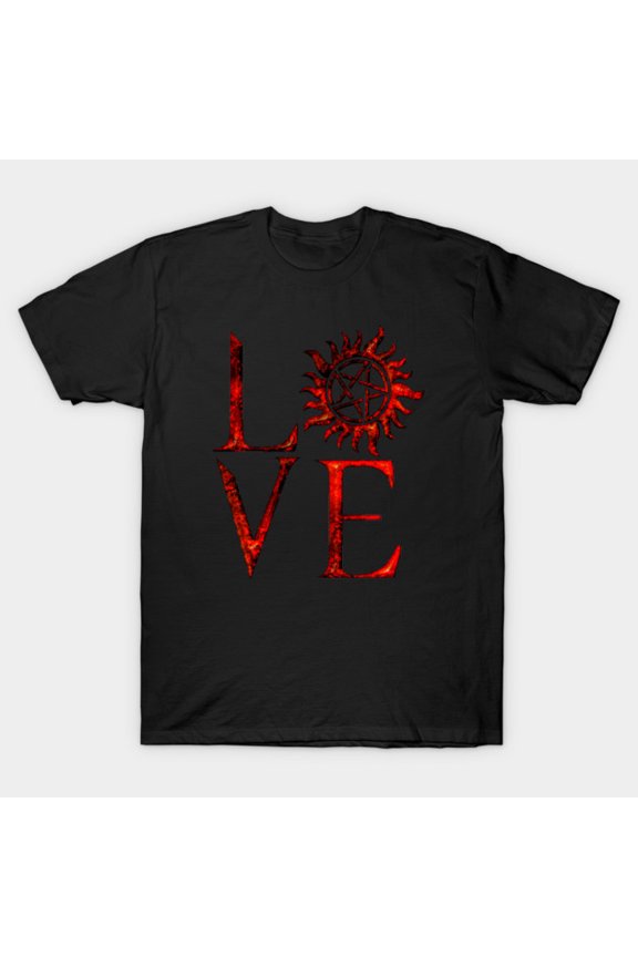 LOVE SPN Winchester Brothers Supernatural Fan Heart TV Unisex T-Shirt, for men & women, up to size 5XL
