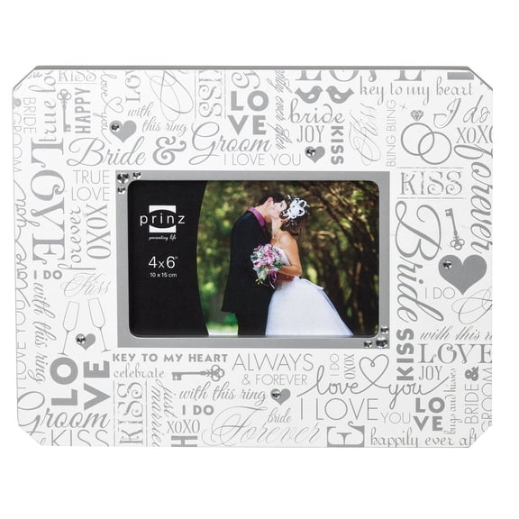 LOVE SPOKEN TYPOGRAPHY Wood keepsake frame by Prinz - 4x6