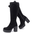thumbnail image 1 of LOVE STEETLY Women's Extra Wide Calf Knee High Boots True Wide Width Platform Chunky Heeled Gogo Boots Rounded Toe Tall Boot for Women., 1 of 6